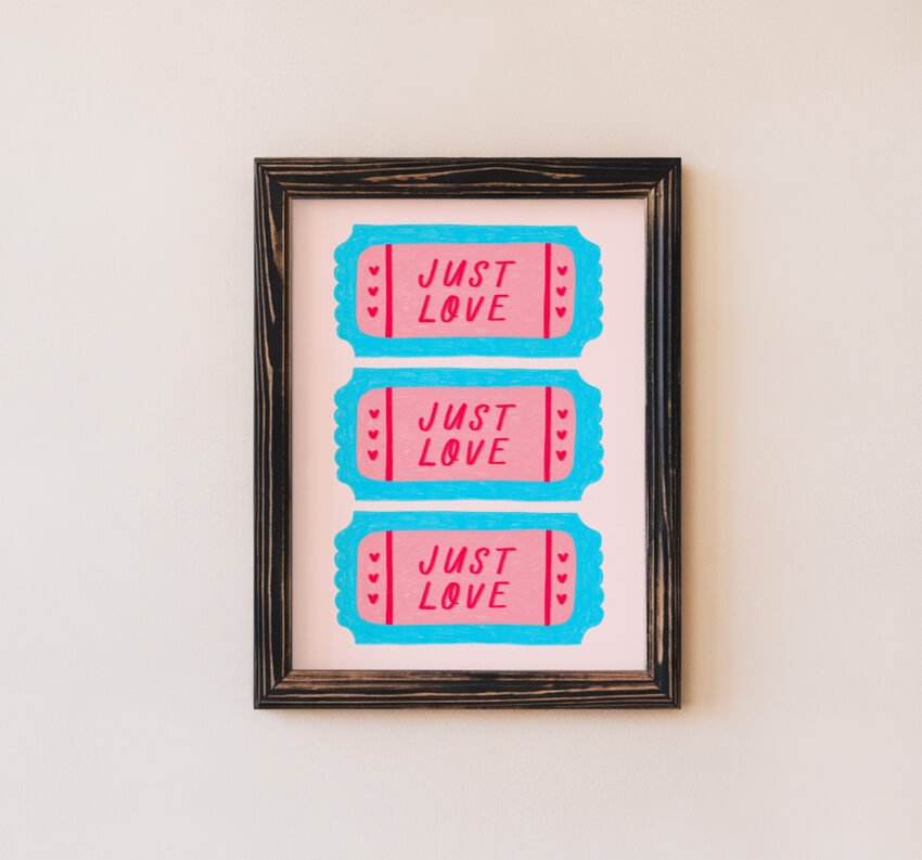 Just Love Ticket Wall Art - Image 4