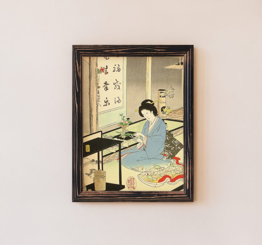 Flower Arranging and Tea Ceremony by Toyohara Chikanobu - Image 3