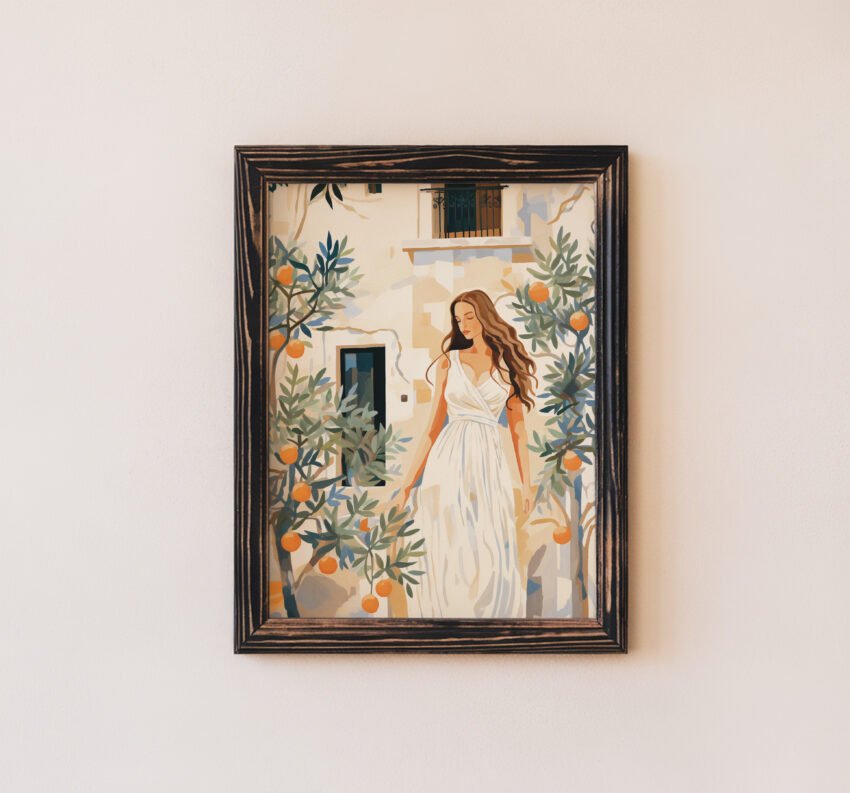 Mediterranean Muse – Woman in Orange Grove - Image 5