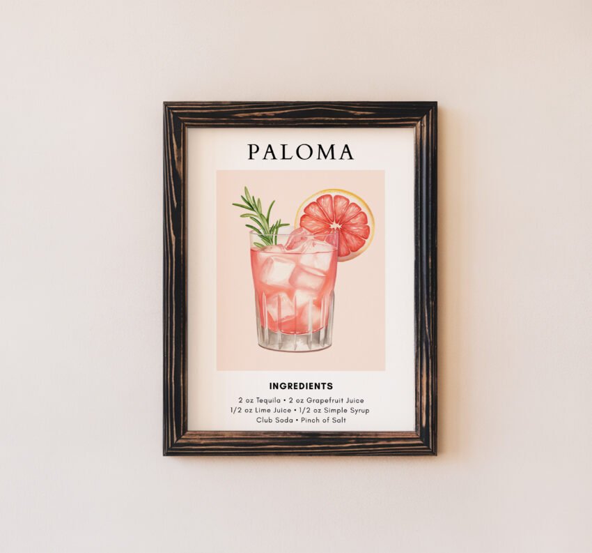Paloma Cocktail Art Print - Image 3