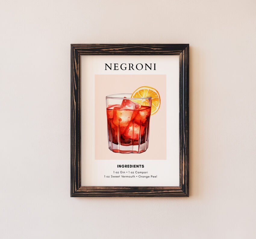 Negroni Cocktail Art Print - Image 4