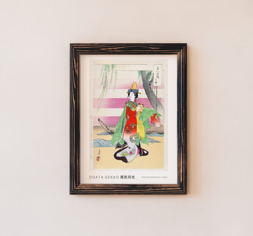 Dancing Woman by a Boat by Ogata Gekkō - Image 4