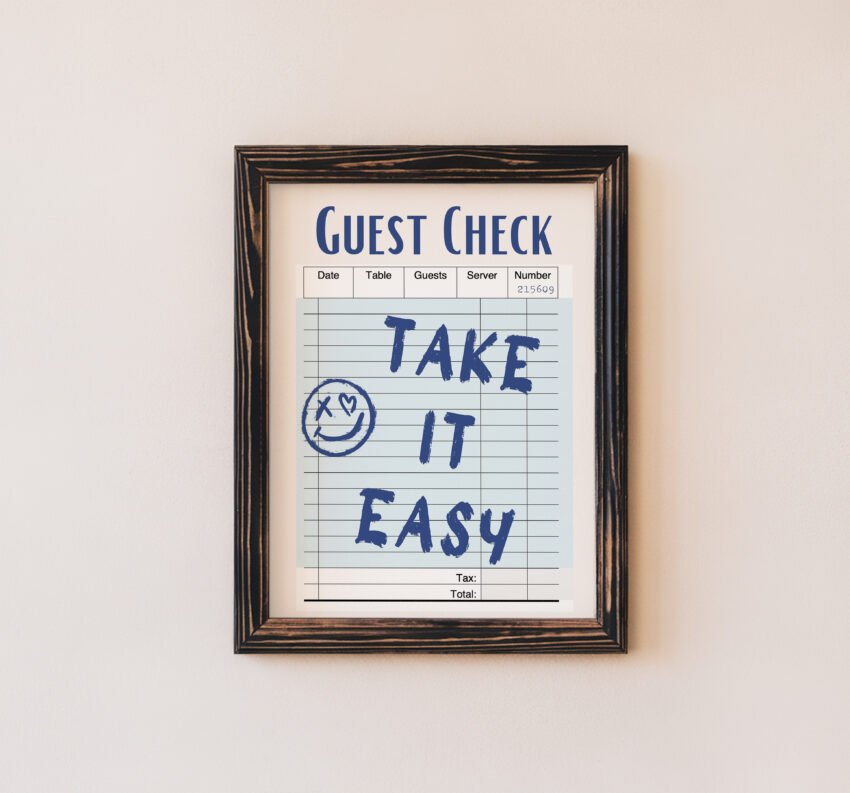Take It Easy Guest Check Print - Image 4