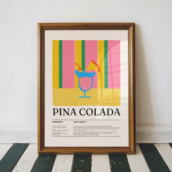 Colorful Pina Colada Cocktail Recipe