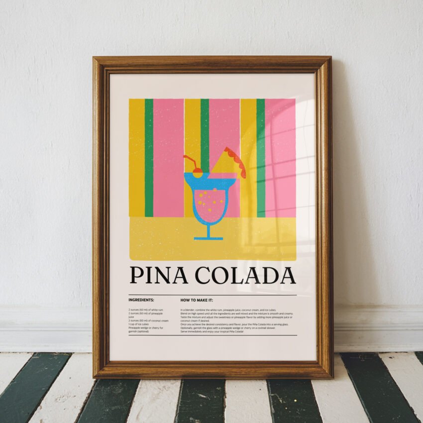 Colorful Pina Colada Cocktail Recipe