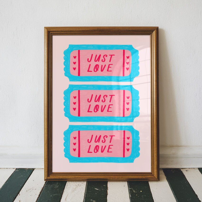 Just Love Ticket Wall Art - Image 5