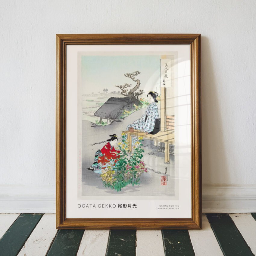 Caring for the Chrysanthemums by Ogata Gekkō - Image 5