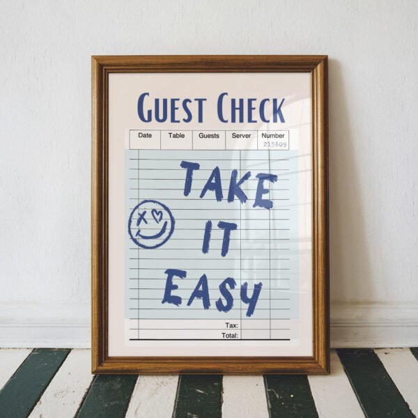 Take It Easy Guest Check Print