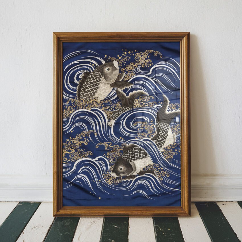 Fukasa with Carp in Waves - Image 3