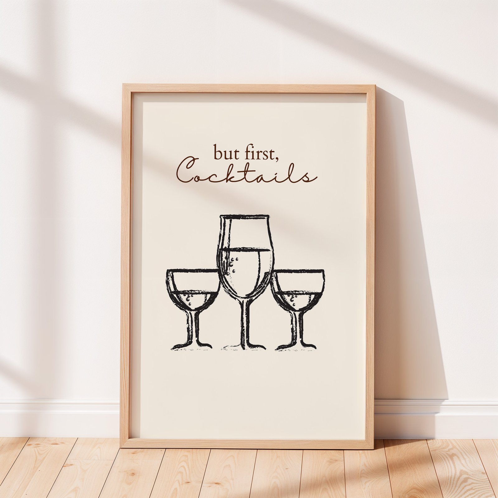 But First, Cocktails – Minimalist Bar Cart Print - Image 4