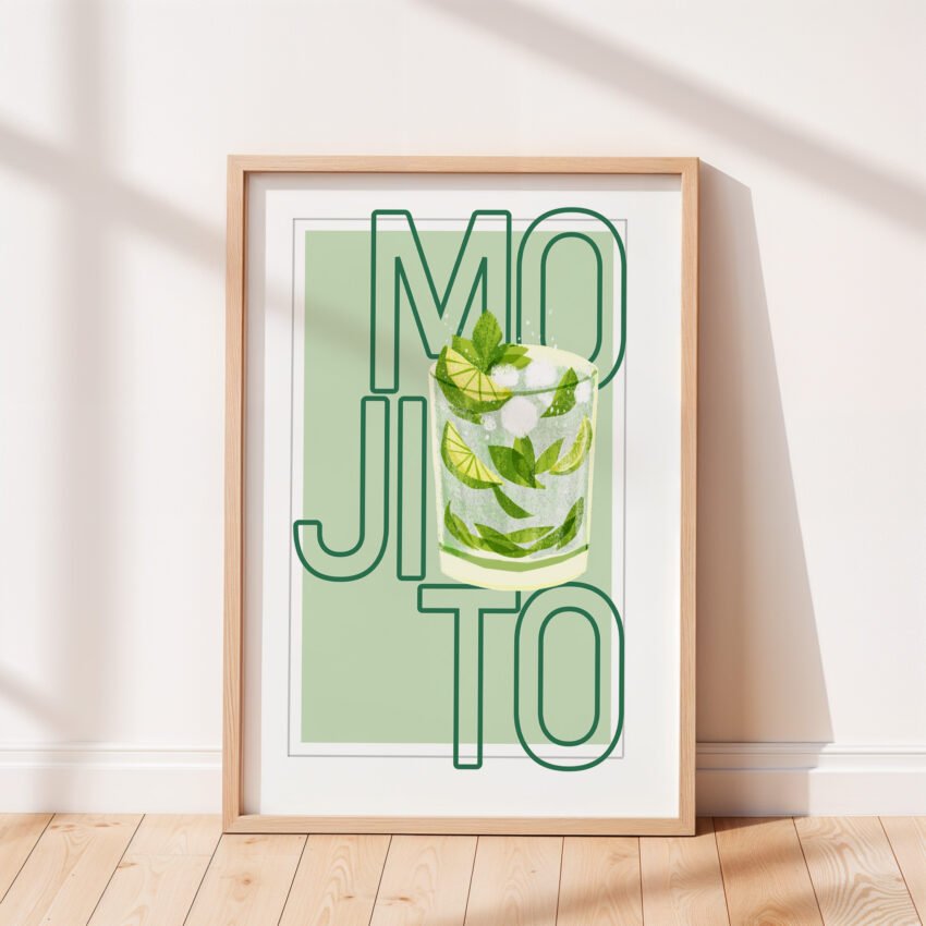 Mojito Cocktail Art Print - Image 4