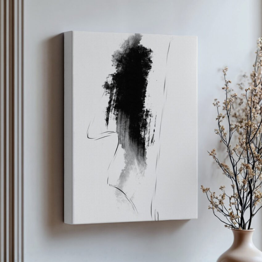 Shadows of Form - Black and White Abstract Wall Art