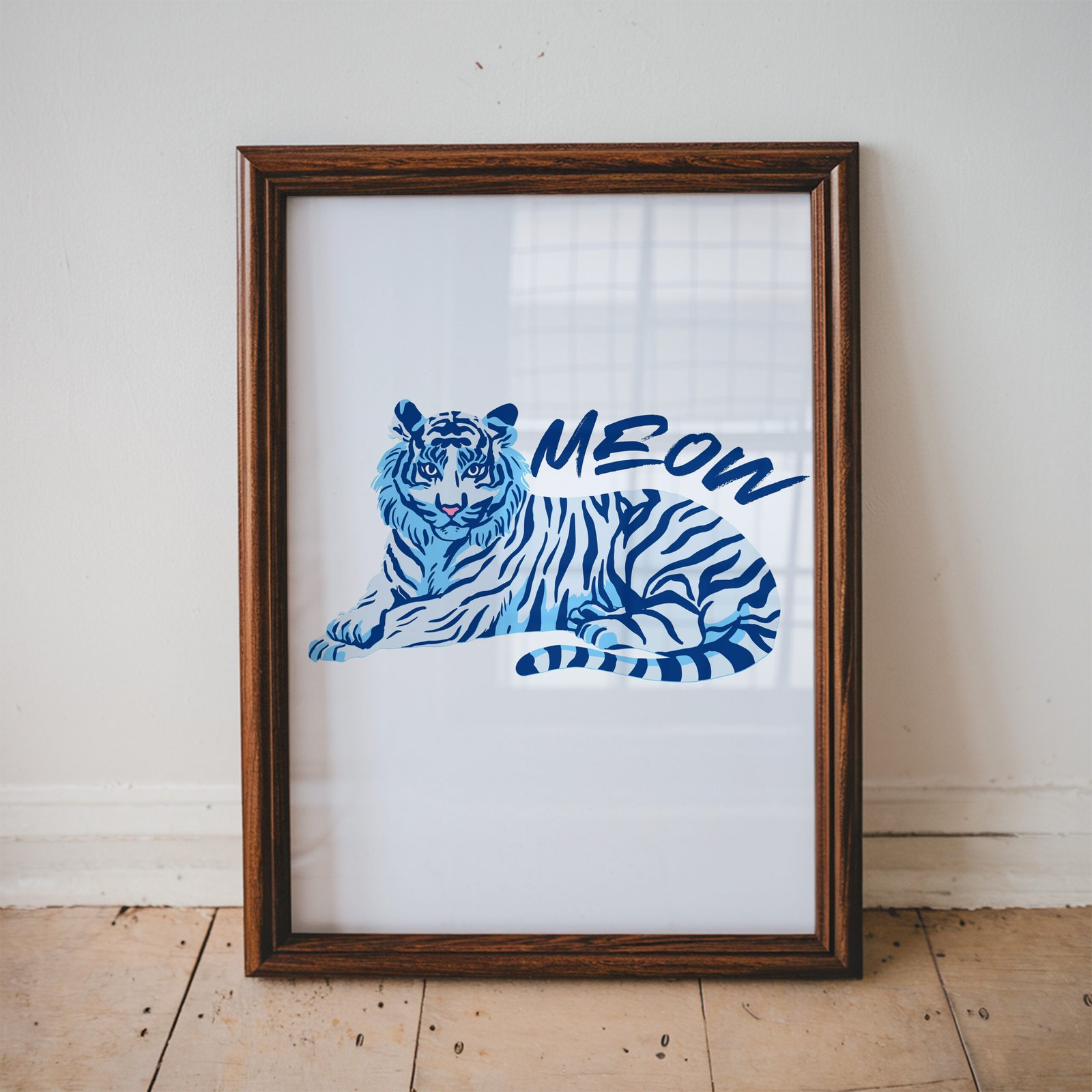 Blue Tiger "MEOW" Print - Image 3