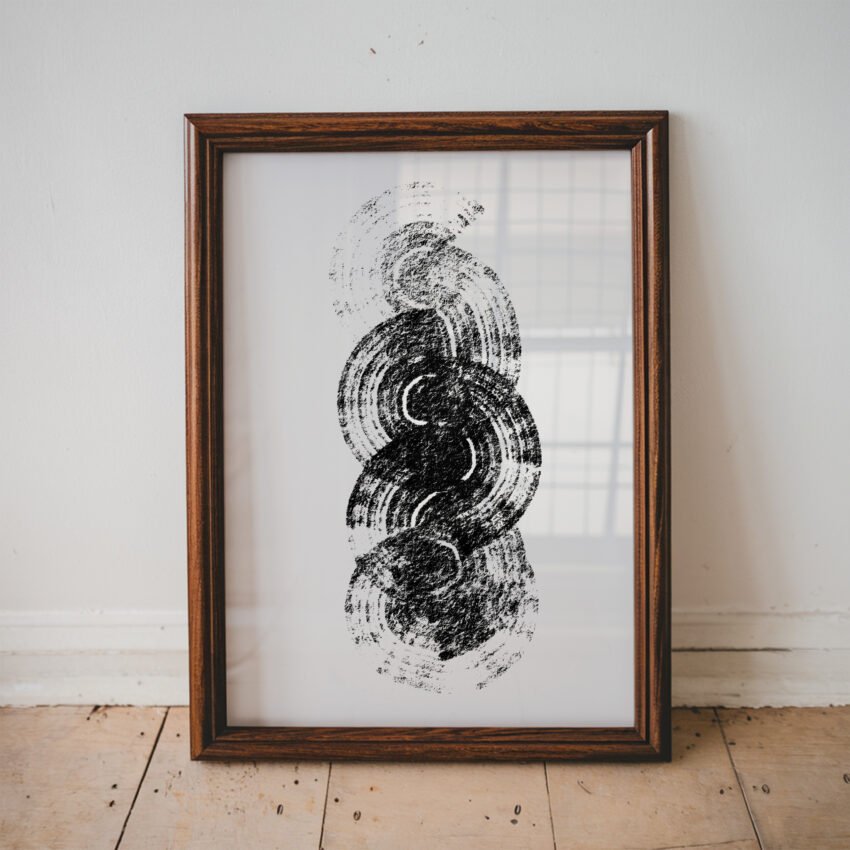 Echo Forms - Black and White Abstract Wall Art - Image 3