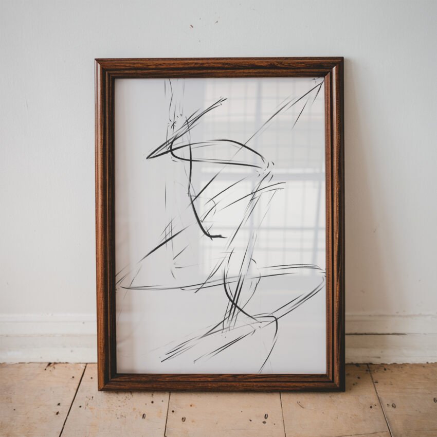 Gesture Study No. 1 - Black and White Abstract Wall Art - Image 3