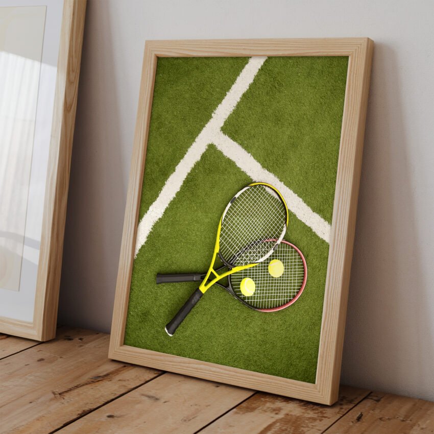 Grass Court Tennis Print – Modern Sports Wall Decor - Image 2