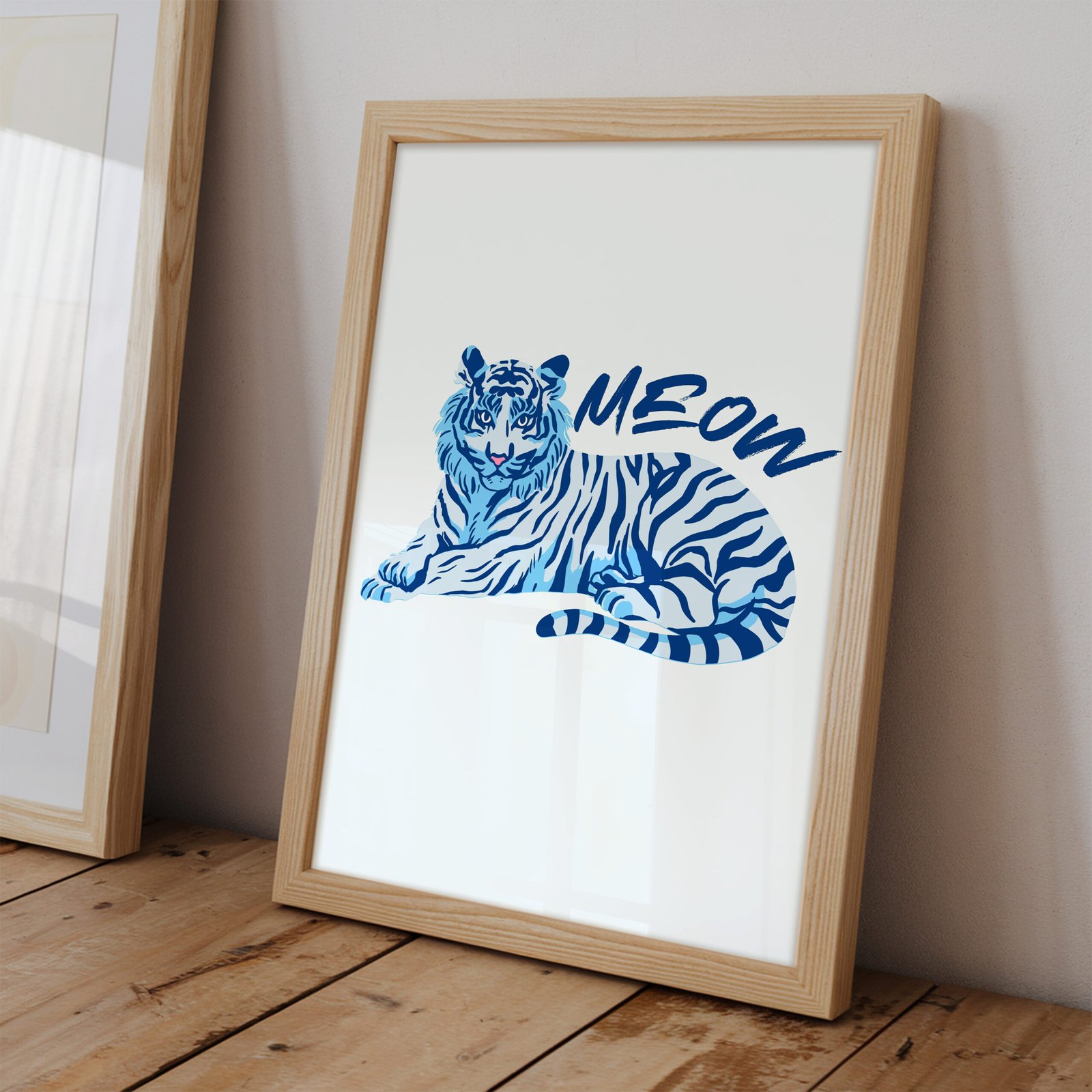 Blue Tiger "MEOW" Print - Image 2