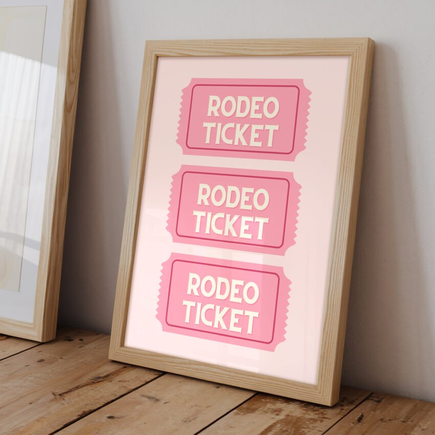 Pink Rodeo Ticket Wall Art - Image 2