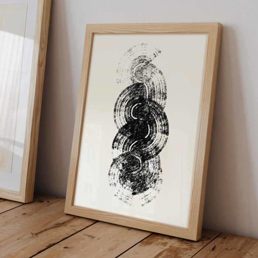 Echo Forms - Black and White Abstract Wall Art - Image 2