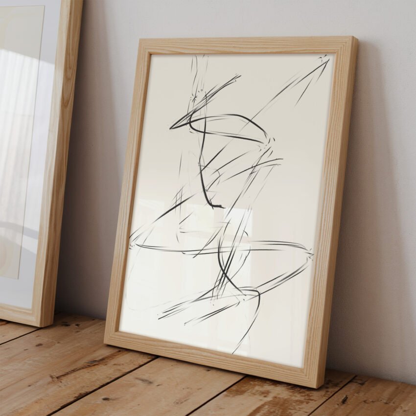 Gesture Study No. 1 - Black and White Abstract Wall Art - Image 2