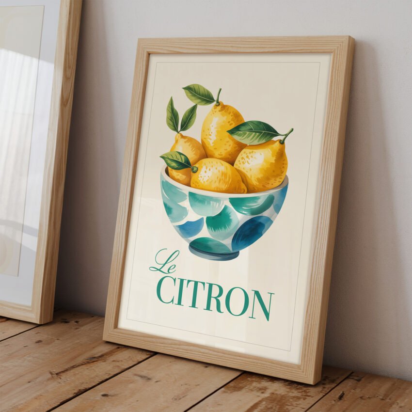 Le Citron – French Lemon Kitchen Wall Art Print - Image 2