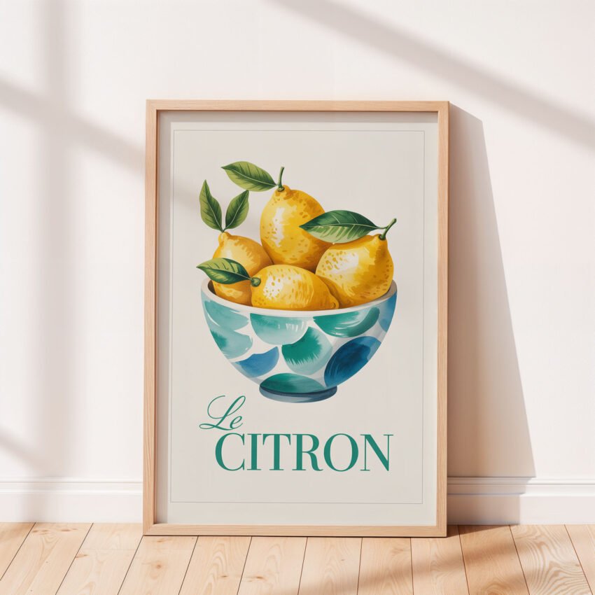 Le Citron – French Lemon Kitchen Wall Art Print - Image 3