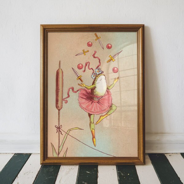 Vintage Frog Ballerina – Wheeler & Wilson Circus Illustration