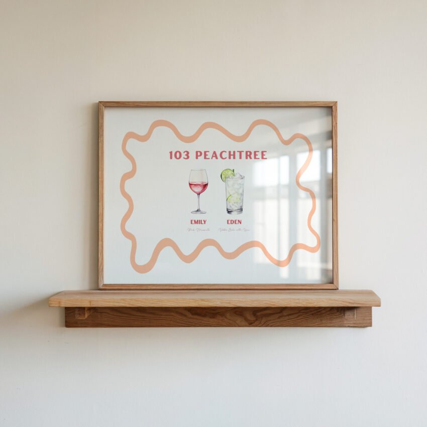 Custom Roommate Cocktail Print - Orange Border - Image 2