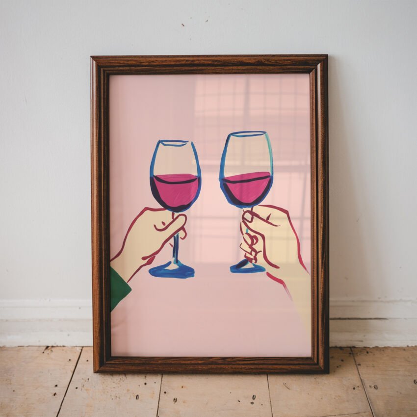 Wine Cheers Minimalist Print - Image 3