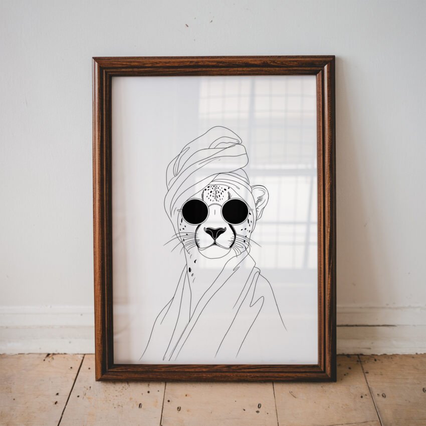 Chic Cheetah Line Art Print - Image 3