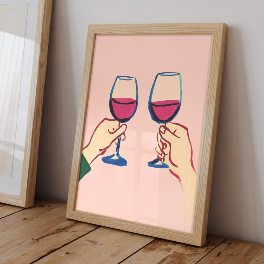 Wine Cheers Minimalist Print - Image 2