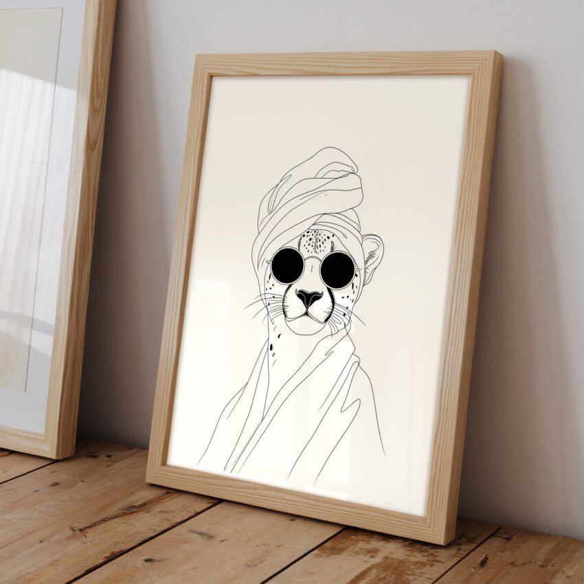 Chic Cheetah Line Art Print - Image 2