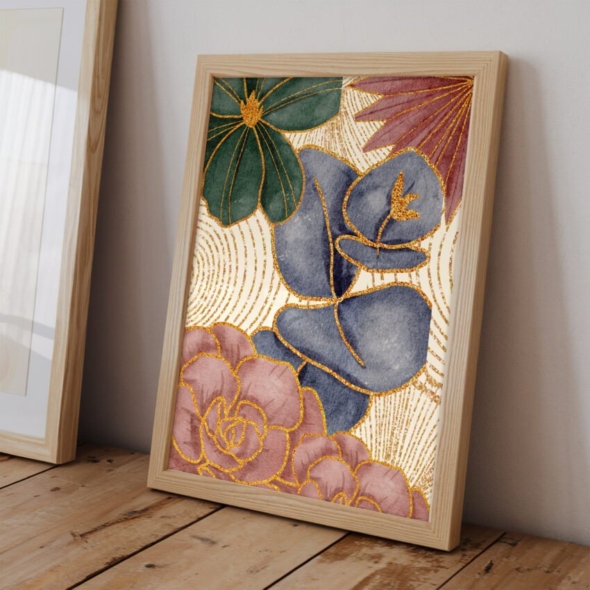 Golden Bloom Botanical Print - Image 2