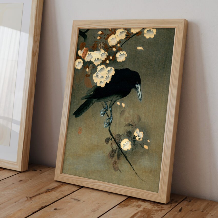 Crow and Blossom by Ohara Koson - Image 2
