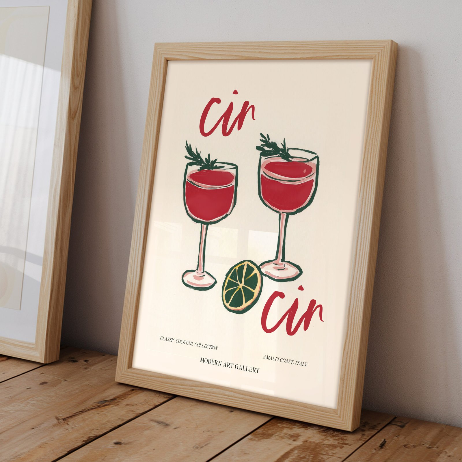 "Cin Cin" Cocktail Wall Art – Amalfi Coast Drink Illustration Print - Image 2