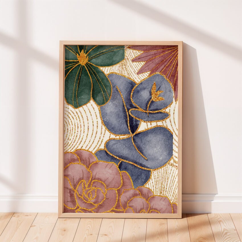 Golden Bloom Botanical Print - Image 3