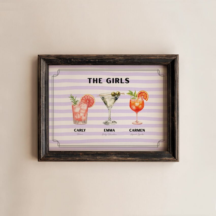 Custom Roommate Cocktail Print - Purple - Image 3