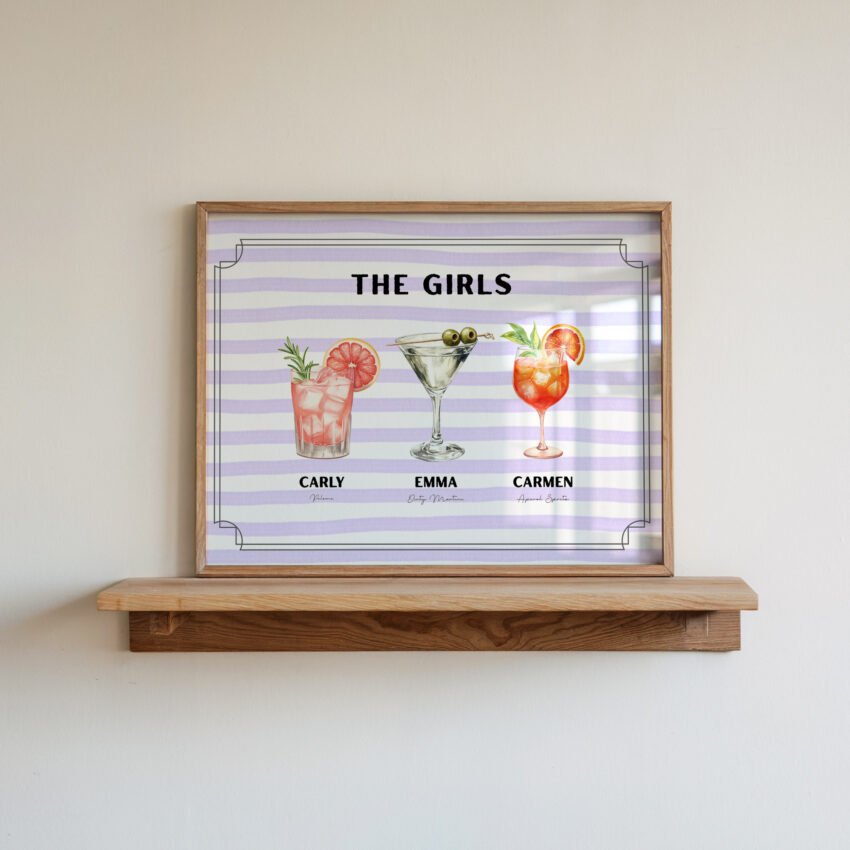 Custom Roommate Cocktail Print - Purple - Image 2