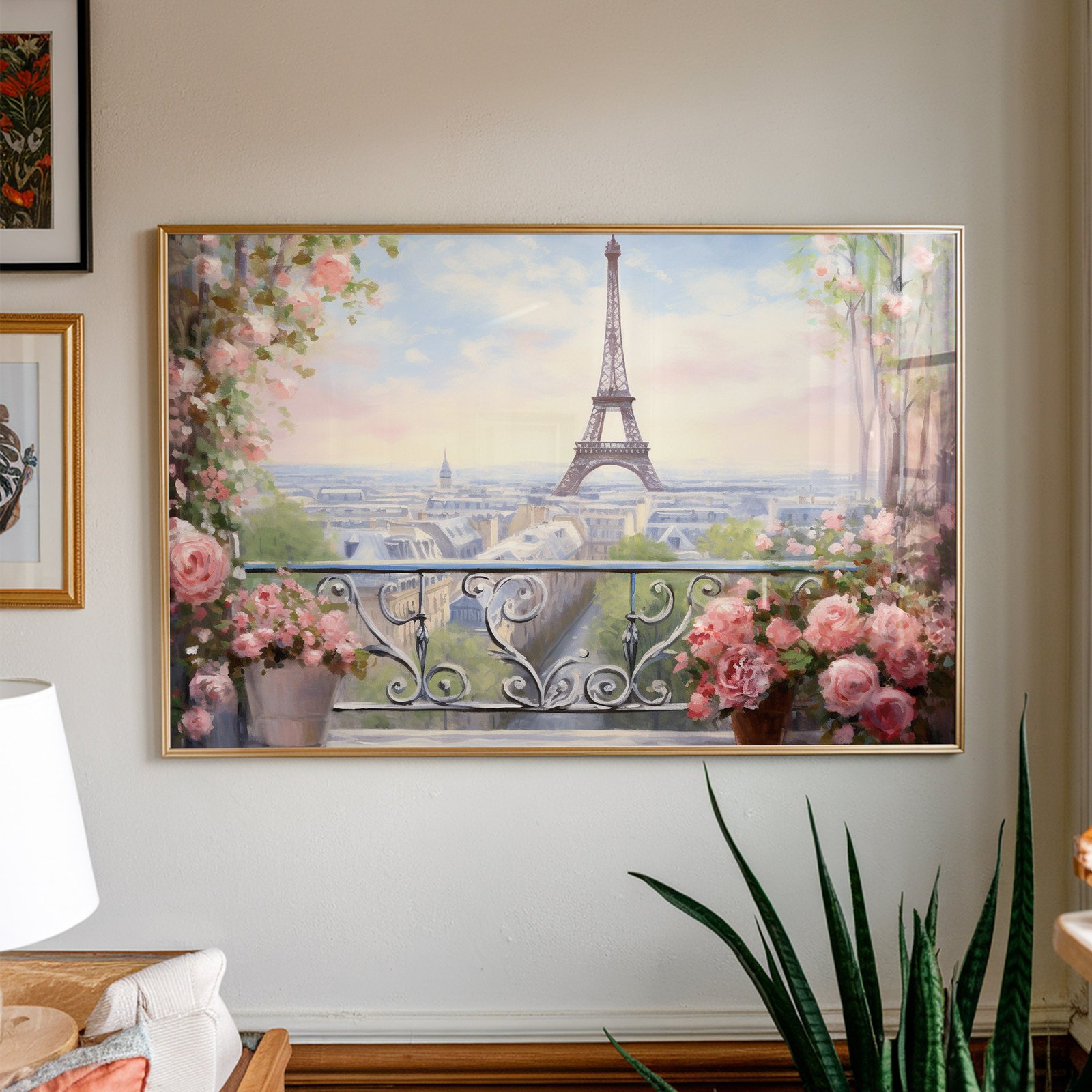 Paris Balcony View with Eiffel Tower