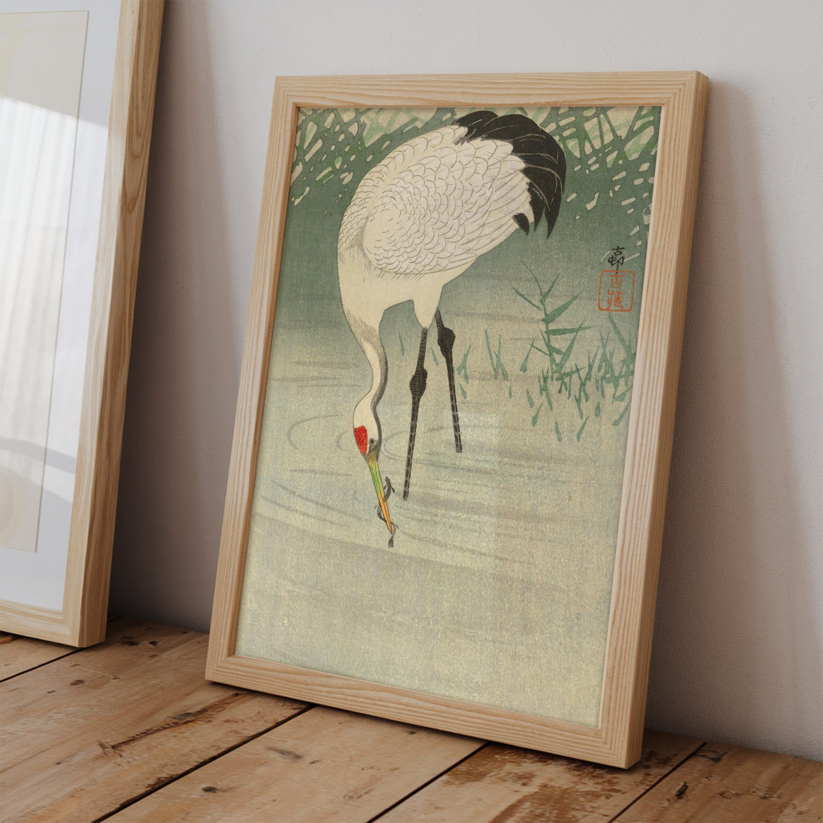 Fishing Crane in Shallow Water by Ohara Koson - Image 2