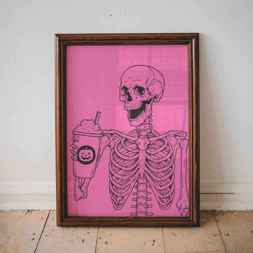 Skeleton Holding a Pumpkin Spice - Image 3