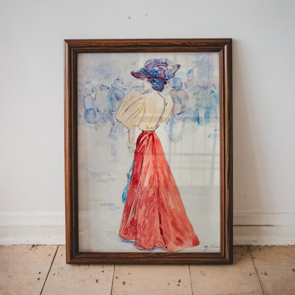 Elegant with a Red Skirt by Henry Somm