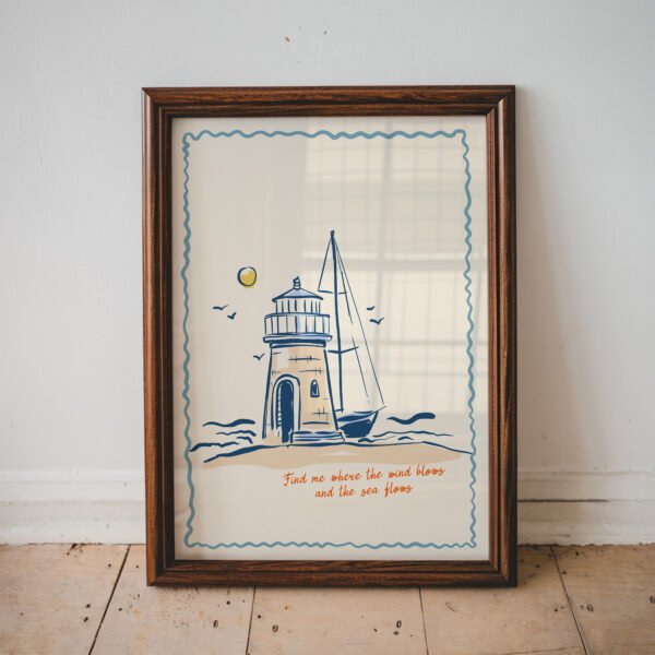 Nautical Lighthouse and Sailboat