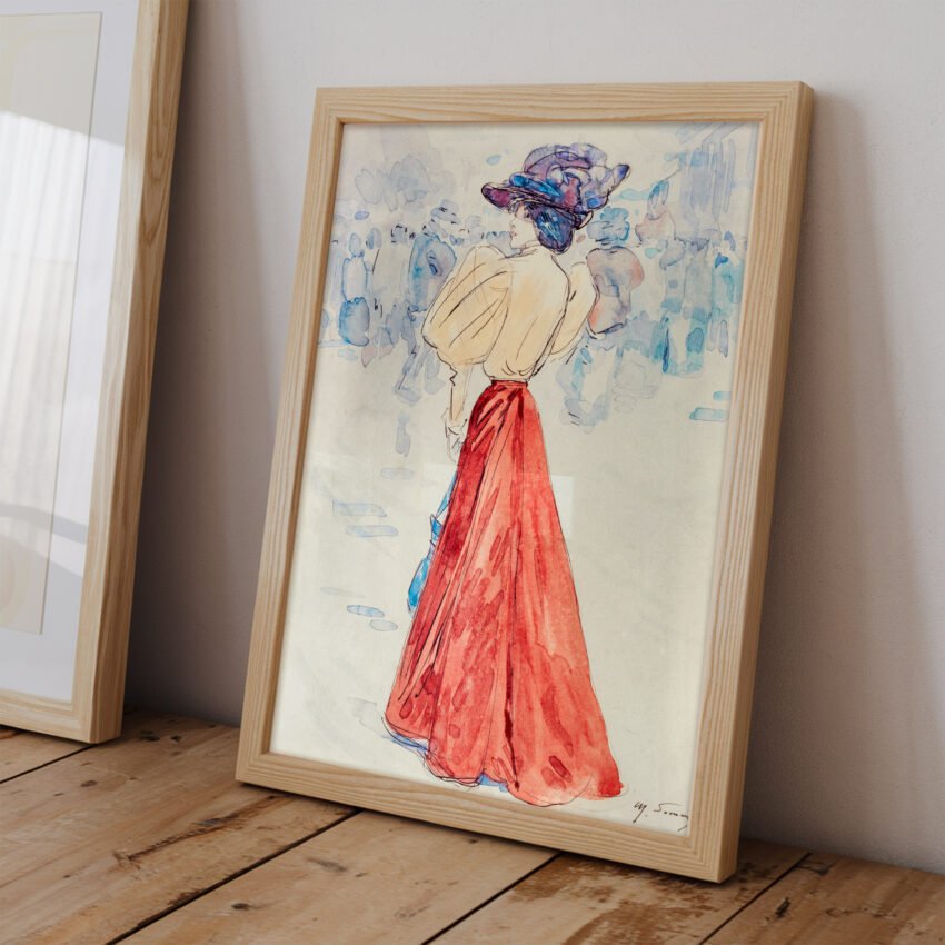 Elegant with a Red Skirt by Henry Somm - Image 2