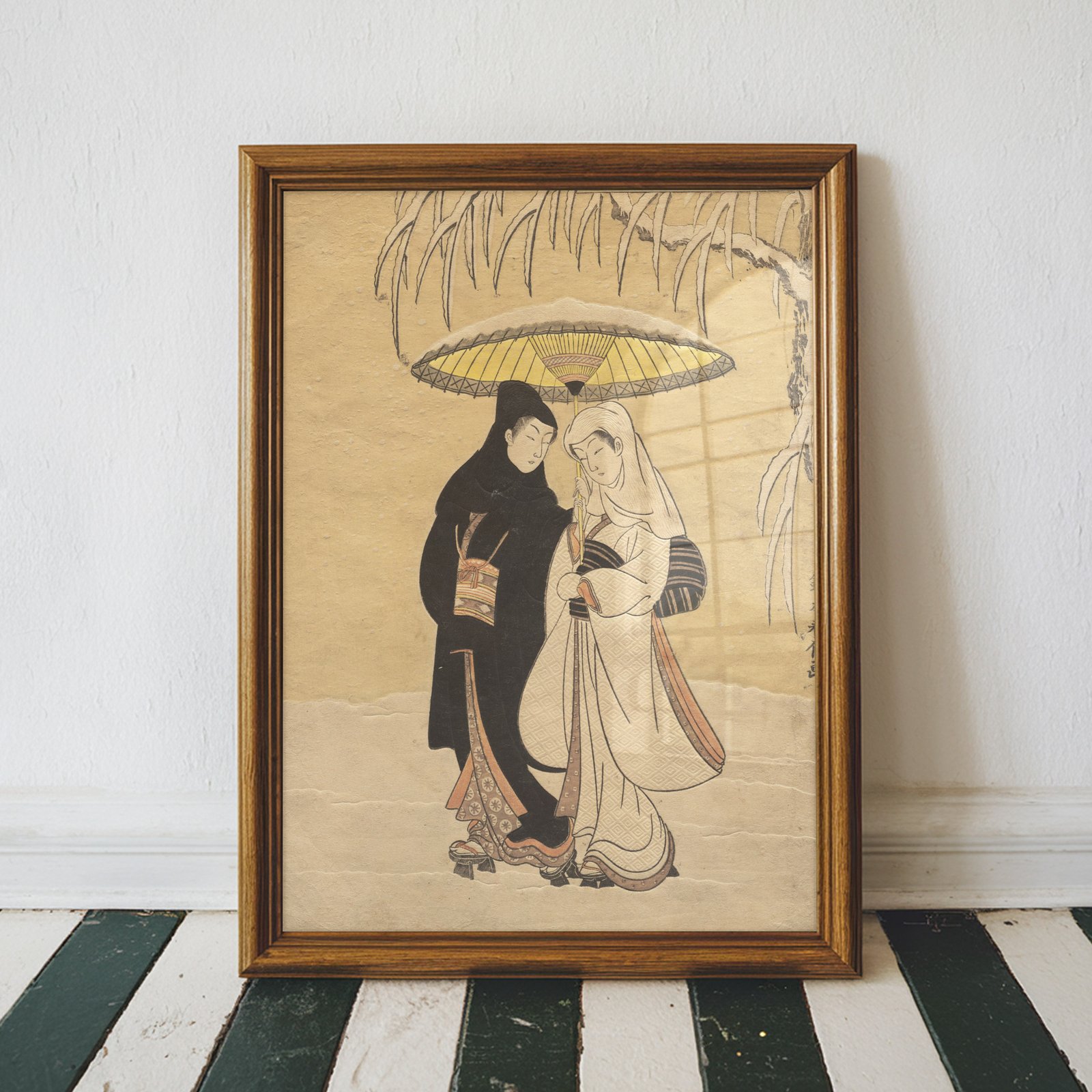 Lovers Walking in the Snow by Suzuki Harunobu - Image 2
