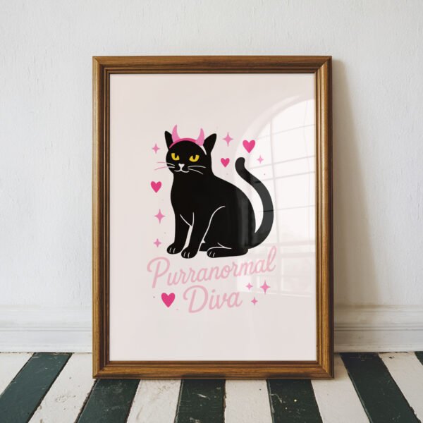 Purranormal Diva Black Cat Wall Art