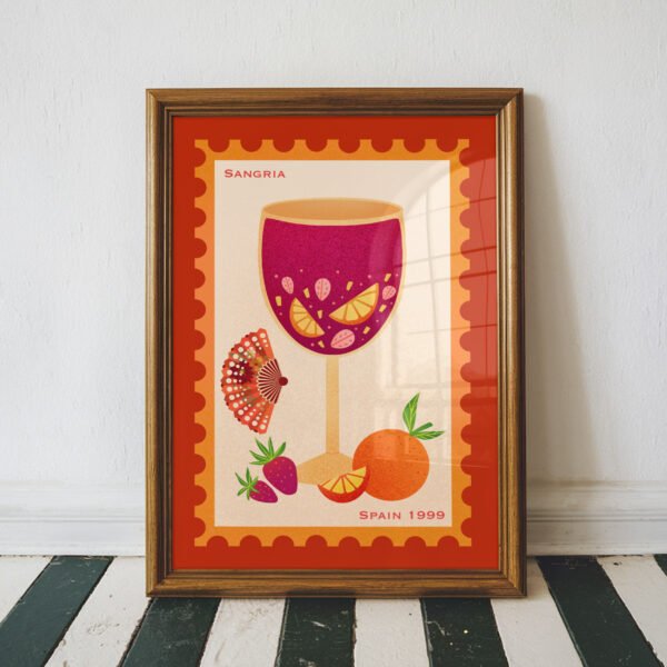 Retro Sangria Wall Art Print