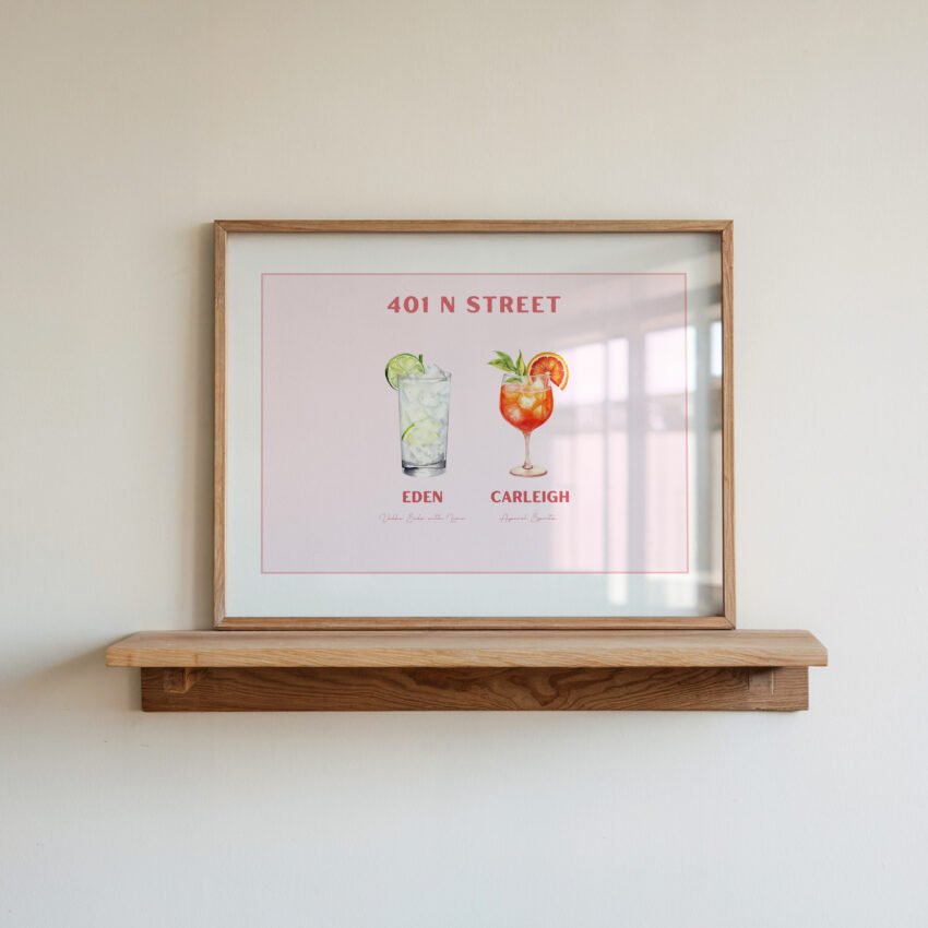 Custom Roommate Cocktail Print - Solid Pink - Image 3