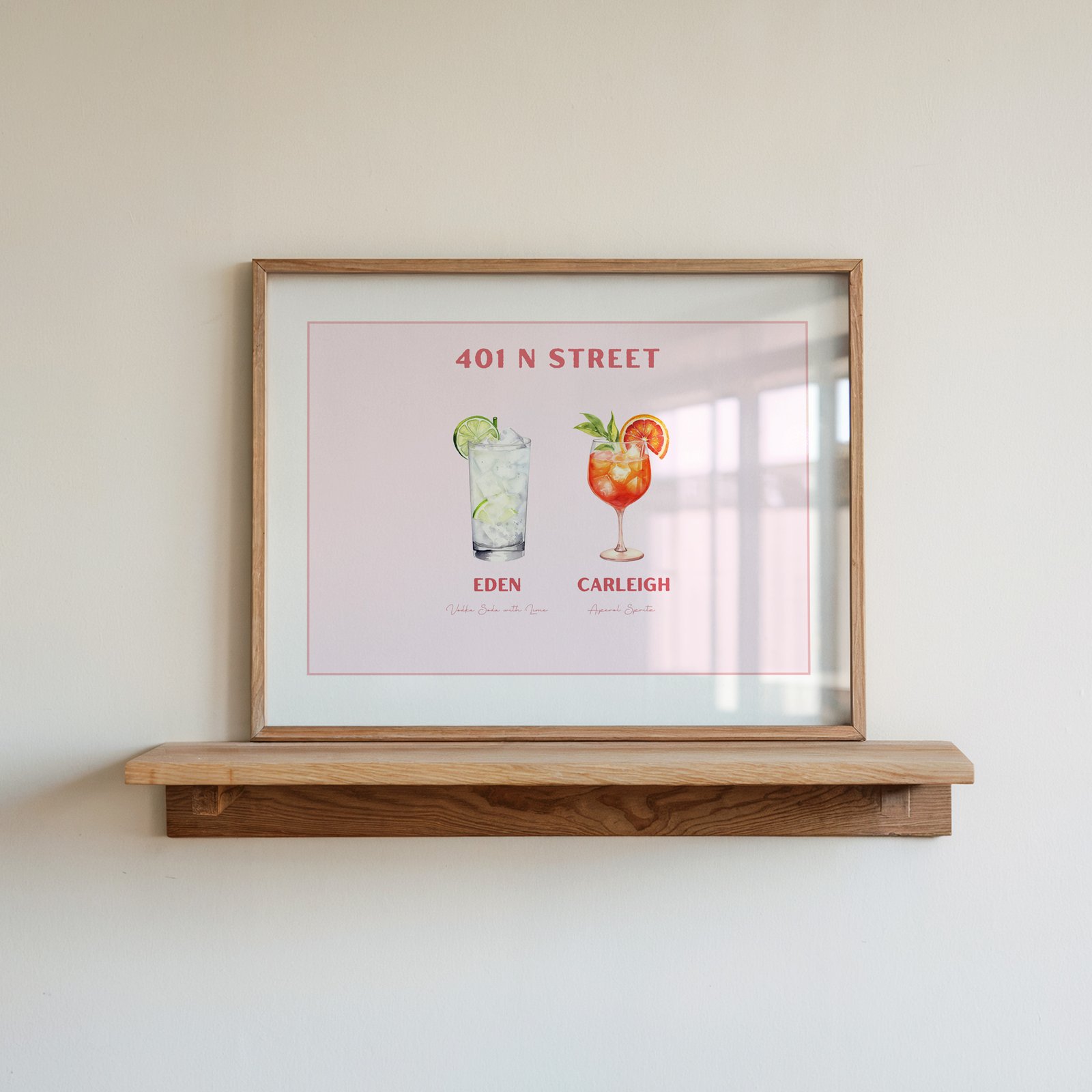 Custom Roommate Cocktail Print - Solid Pink - Image 3