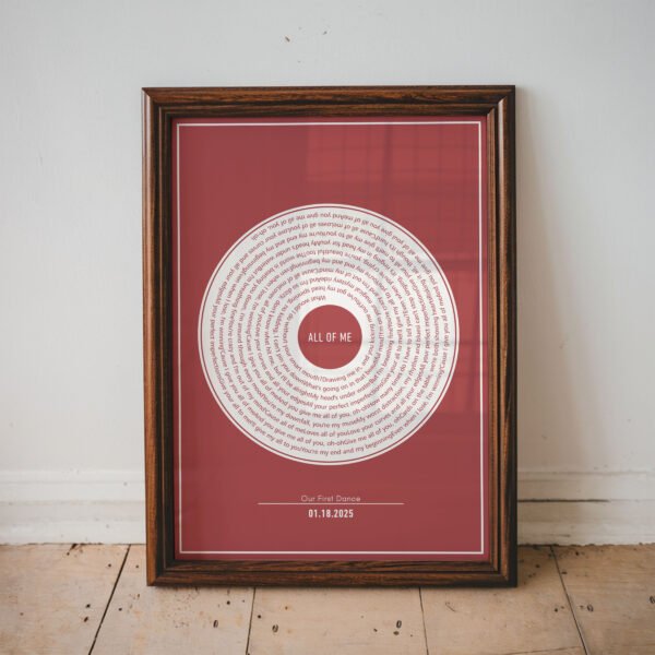 Custom Song Lyric Print